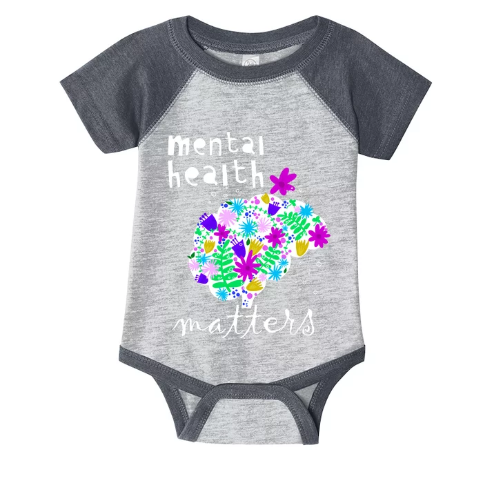 Mental Health Matters Flowers Brain Awareness Month Infant Baby Jersey Bodysuit