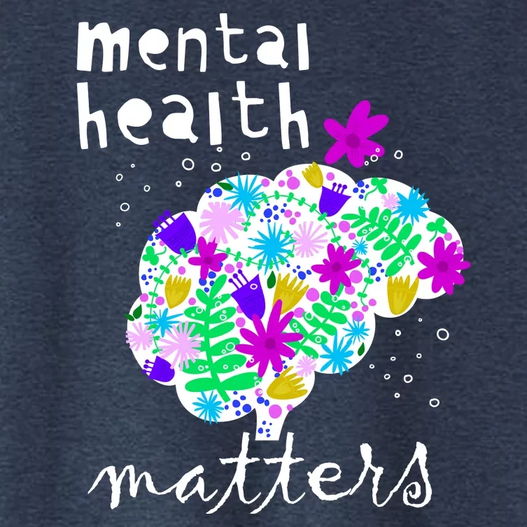 Mental Health Matters Flowers Brain Awareness Month Women's Crop Top Tee