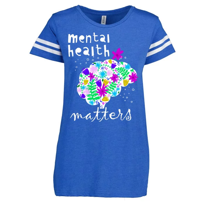 Mental Health Matters Flowers Brain Awareness Month Enza Ladies Jersey Football T-Shirt