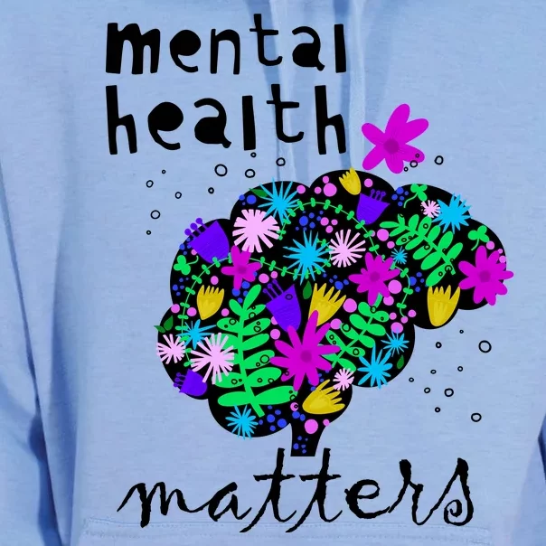 Mental Health Matters Flowers Brain Awareness Month Unisex Surf Hoodie