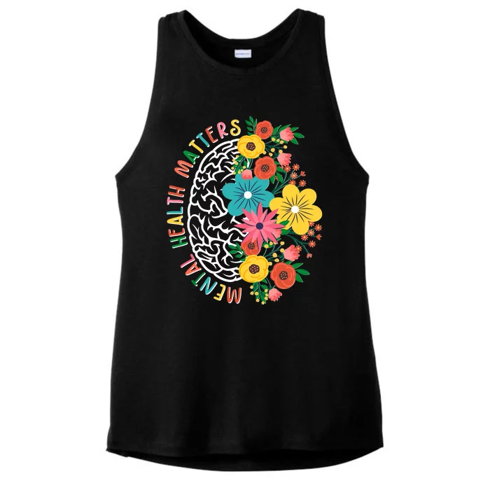 Mental Health Matters Flowering Mind Ladies Tri-Blend Wicking Tank