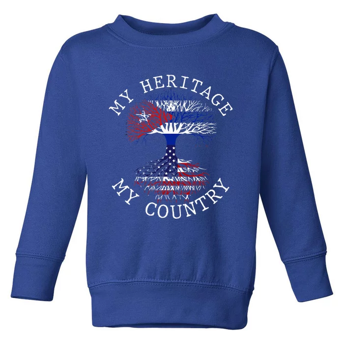 My Heritage My Country Cuban American Flag Root Tree Toddler Sweatshirt