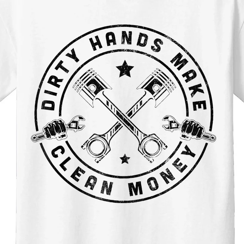 My Hands May Be Dirty But My Money Is Clean Mechanic Repair Zip Hoodie Kids T-Shirt