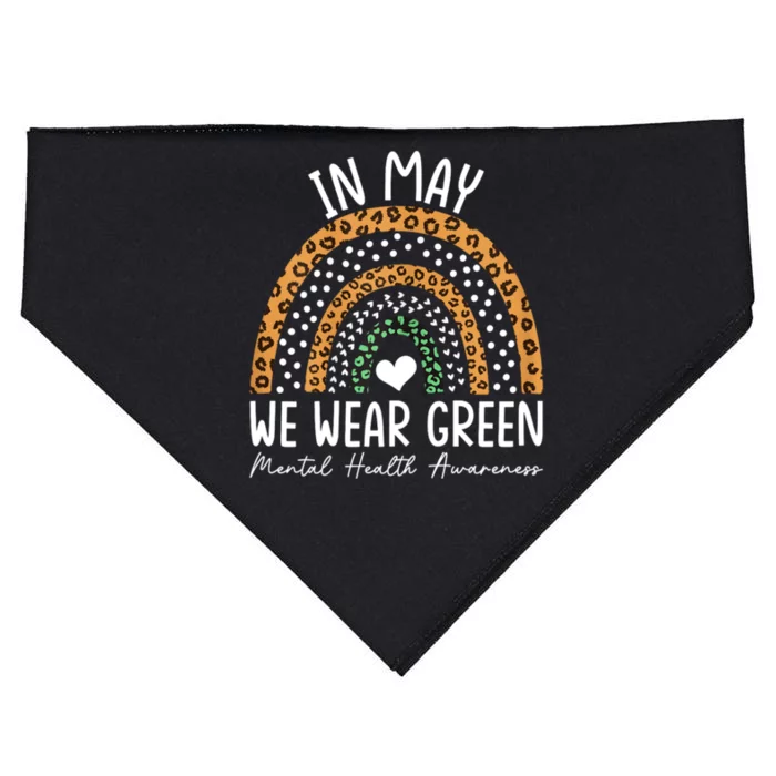 Mental Health Matters We Wear Green Mental Health Awareness USA-Made Doggie Bandana