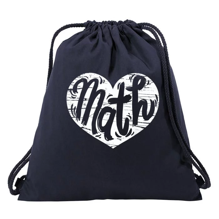 Math Heart Math Teacher Heart Drawstring Bag