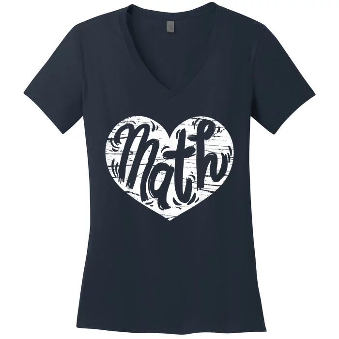 Math Heart Math Teacher Heart Women's V-Neck T-Shirt