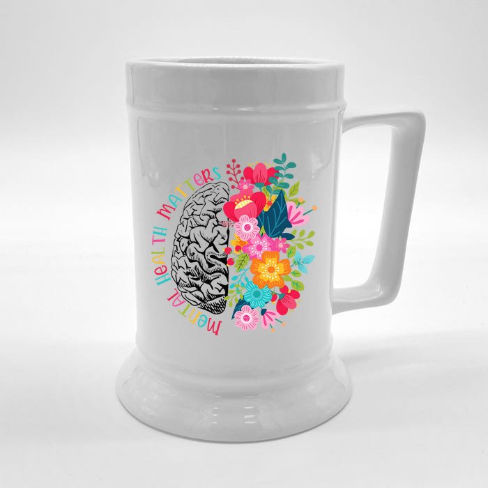 Mental Health Matters Gift Human Brain Illness Awareness Front & Back Beer Stein