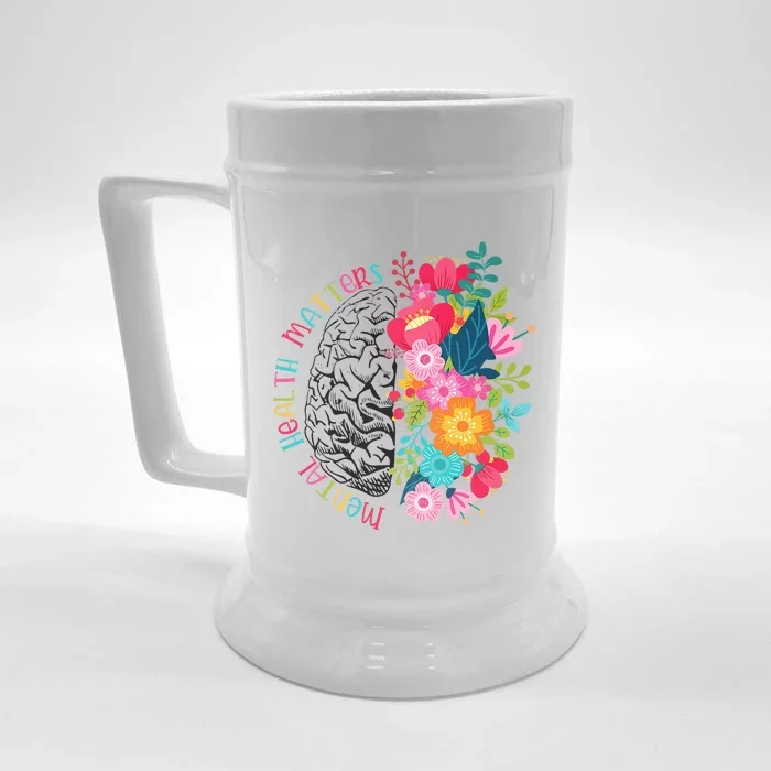 Mental Health Matters Gift Human Brain Illness Awareness Front & Back Beer Stein