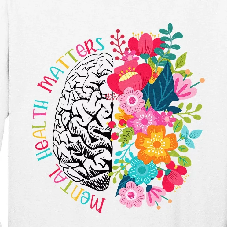 Mental Health Matters Gift Human Brain Illness Awareness Tall Long Sleeve T-Shirt