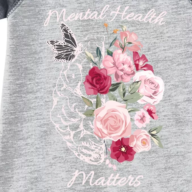 Mental Health Matters Hand Drawn Flowers Brain Awareness Month Infant Baby Jersey Bodysuit