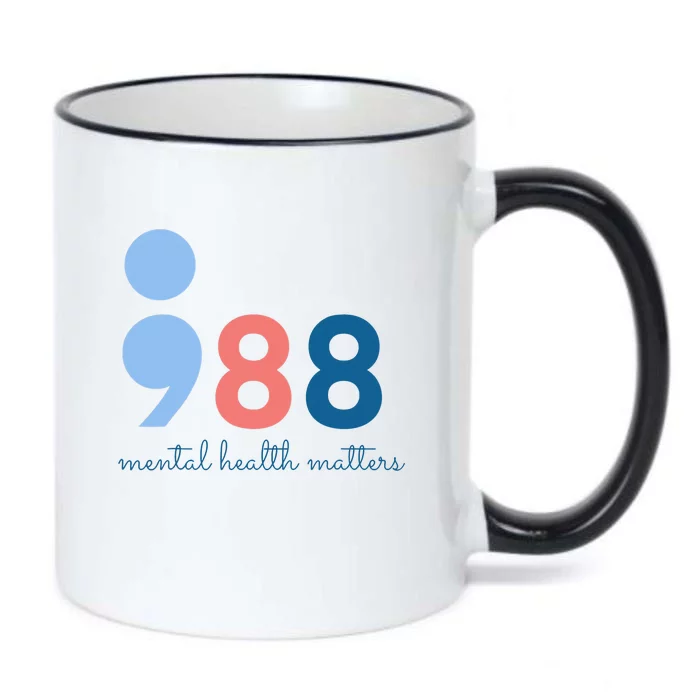 Mental Health Matters 988 Suicide Prevention Awareness Black Color Changing Mug