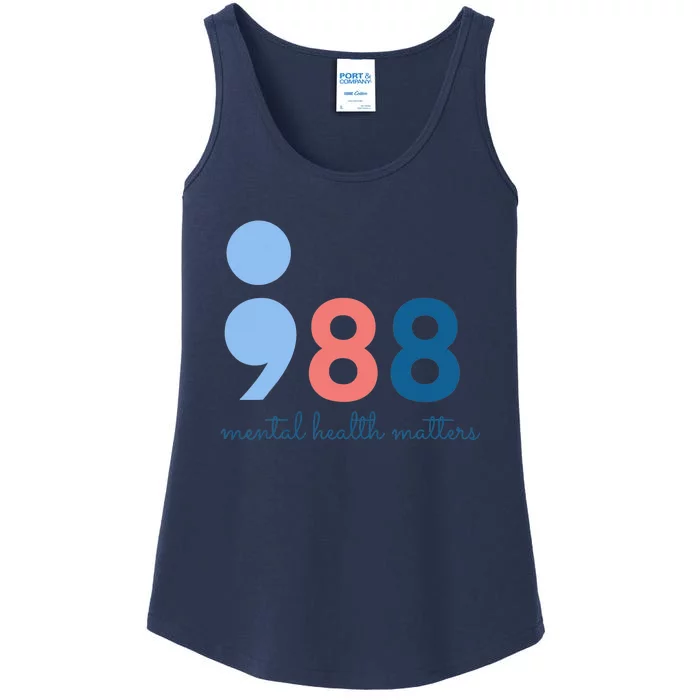 Mental Health Matters 988 Suicide Prevention Awareness Ladies Essential Tank