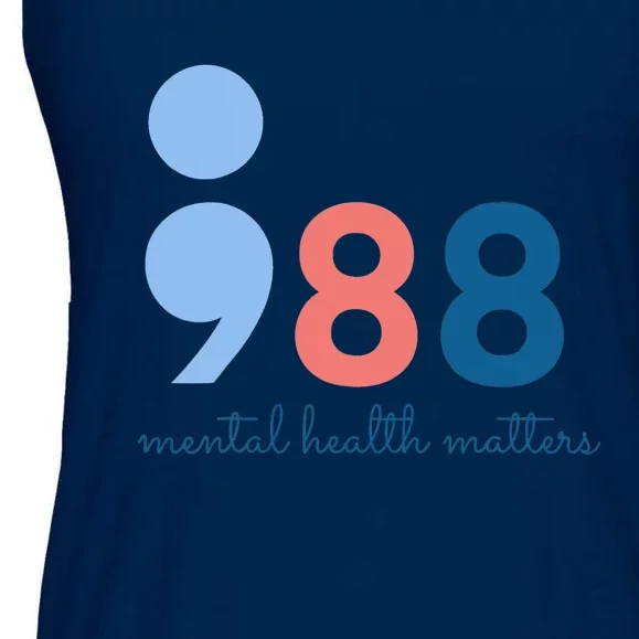 Mental Health Matters 988 Suicide Prevention Awareness Ladies Essential Flowy Tank