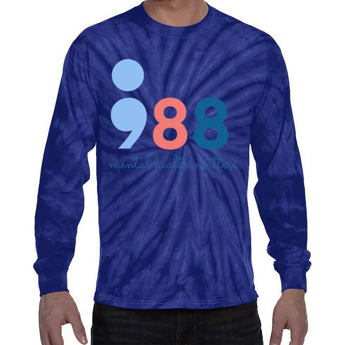 Mental Health Matters 988 Suicide Prevention Awareness Tie-Dye Long Sleeve Shirt