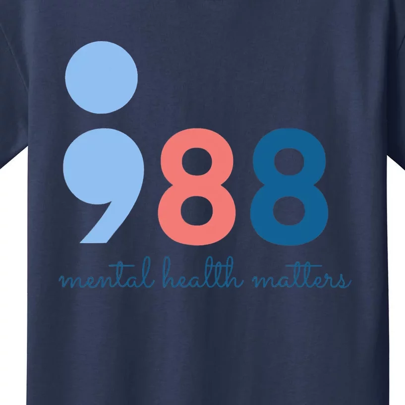 Mental Health Matters 988 Suicide Prevention Awareness Kids T-Shirt