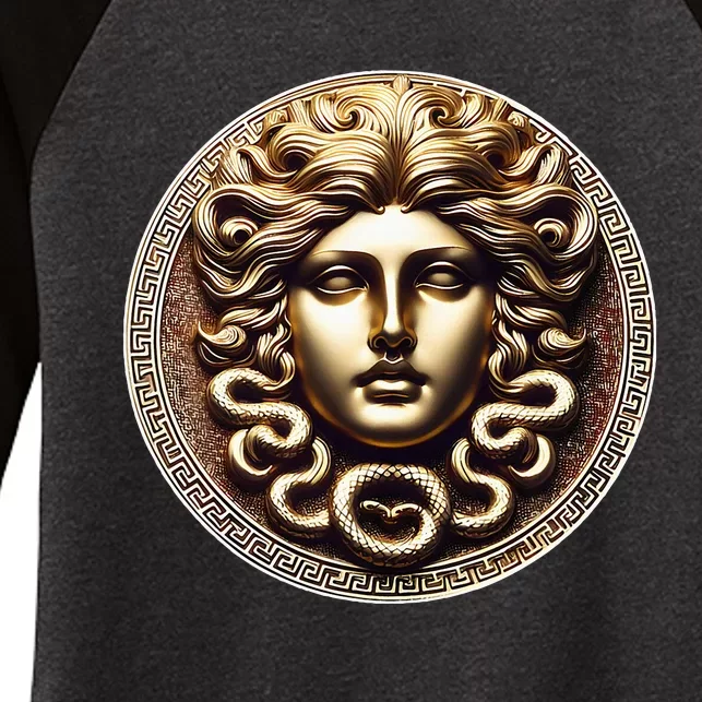 Medusa Head Myth Gorgon Snake Hair Greek Mythology Gift Women's Tri-Blend 3/4-Sleeve Raglan Shirt