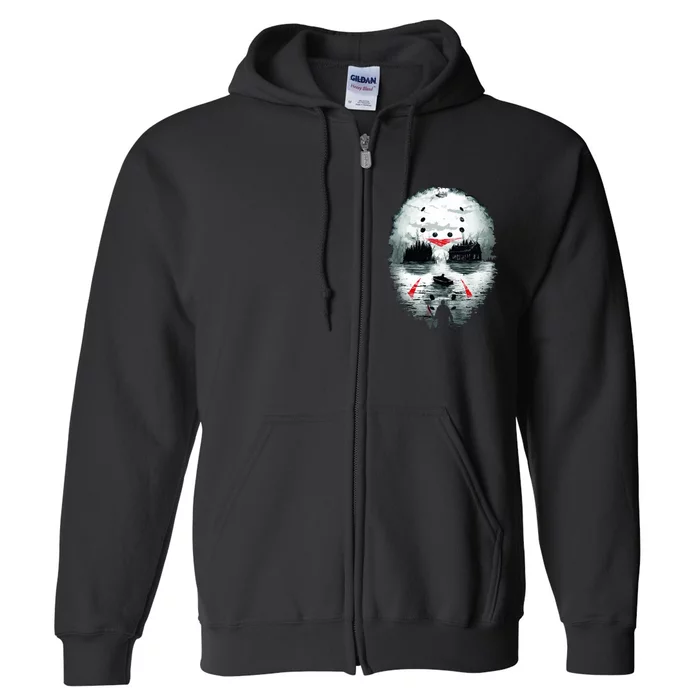 Mask Horror Movie Character Camp Cook Killer Halloween Full Zip Hoodie