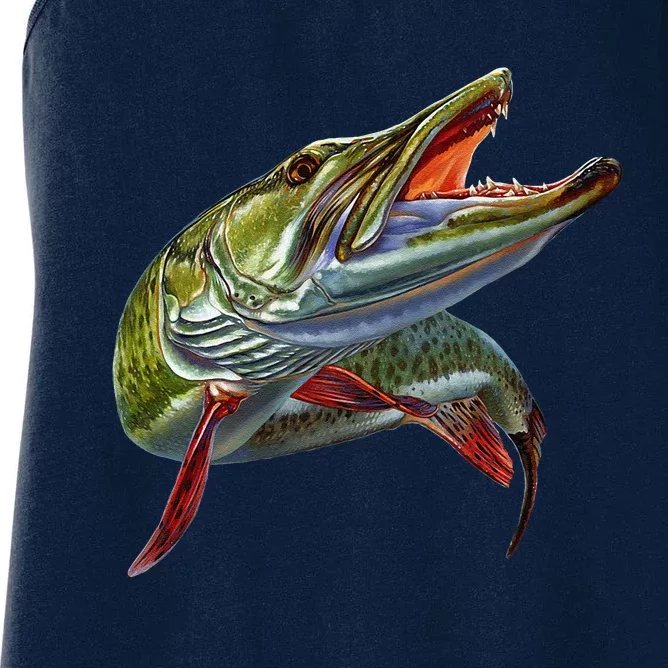 Muskie Hunter Musky Fisherman Lure Fly Fishing Novelty Gifts Women's Racerback Tank