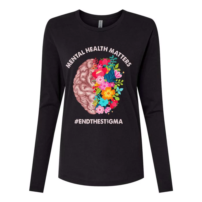 Mental Health Matters Awareness Month End The Stigma Womens Cotton Relaxed Long Sleeve T-Shirt