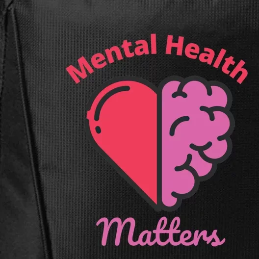 Mental Health Matter Brain Heart Awareness Supporters Gift City Backpack