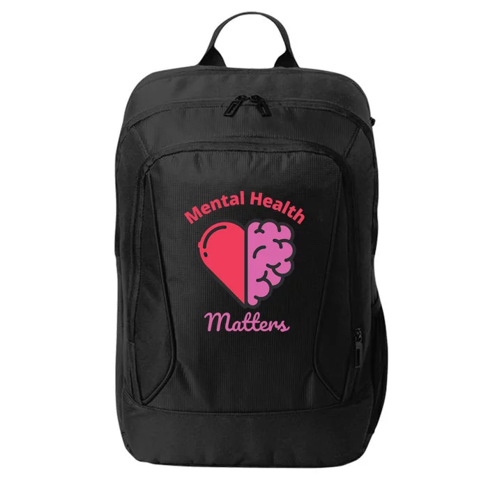 Mental Health Matter Brain Heart Awareness Supporters Gift City Backpack