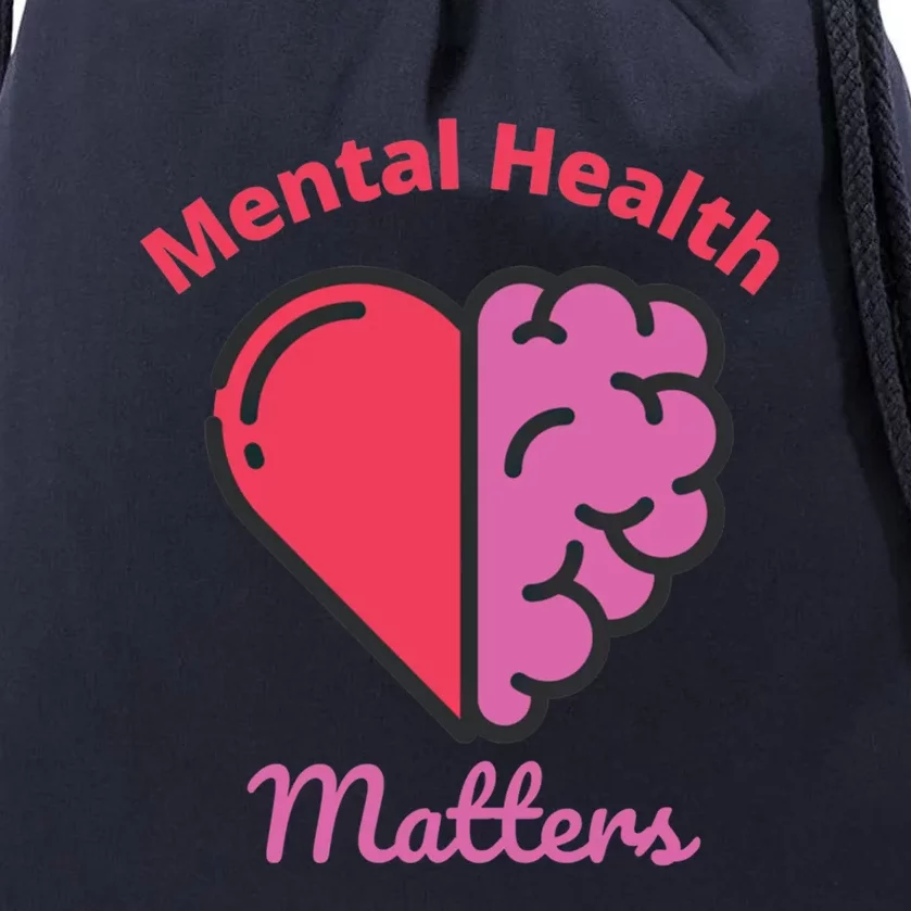 Mental Health Matter Brain Heart Awareness Supporters Gift Drawstring Bag