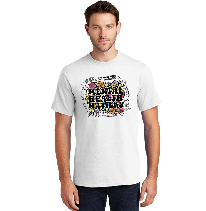 Mental Health Matters Gift Human Brain Illness Awareness Tall T-Shirt