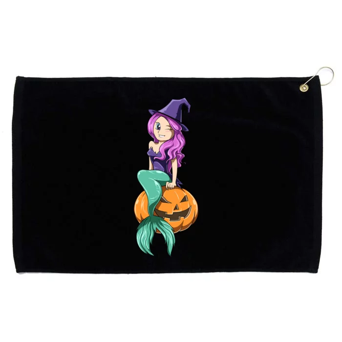 Mermaid Halloween Mermaid Pumpkin Gift Mermaid Halloween Grommeted Golf Towel