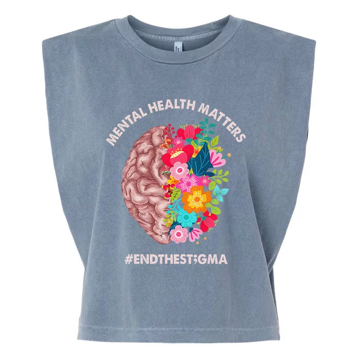 Mental Health Matters Awareness Month End The Stigma Garment-Dyed Women's Muscle Tee