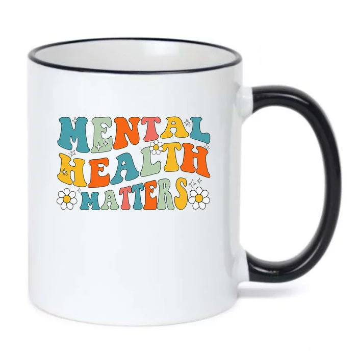 Mental Health Matters Groovy Psychologist Therapy Squad Black Color Changing Mug