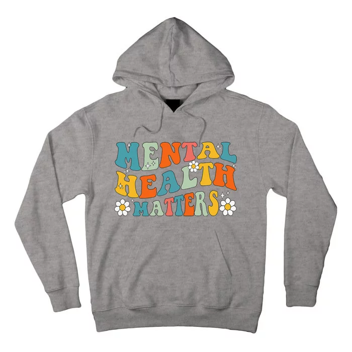 Mental Health Matters Groovy Psychologist Therapy Squad Tall Hoodie