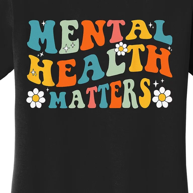 Mental Health Matters Groovy Psychologist Therapy Squad Women's T-Shirt