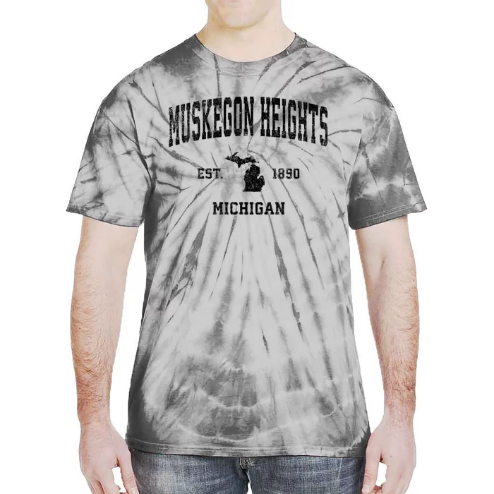 Muskegon Heights Michigan Mi Vintage Established Sports Design Tie-Dye T-Shirt