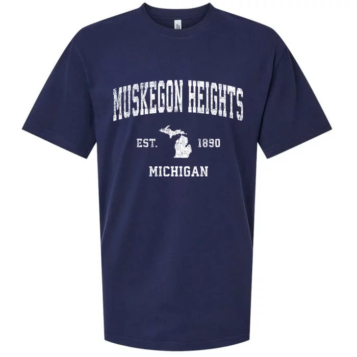 Muskegon Heights Michigan Mi Vintage Established Sports Design Sueded Cloud Jersey T-Shirt