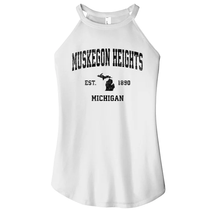 Muskegon Heights Michigan Mi Vintage Established Sports Design Women’s Perfect Tri Rocker Tank