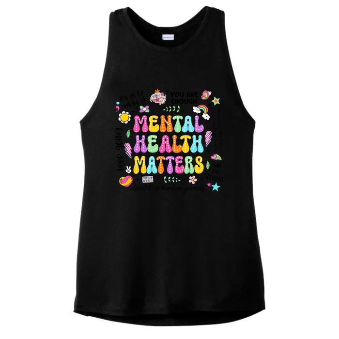 Mental Health Matters Quote Ladies Tri-Blend Wicking Tank