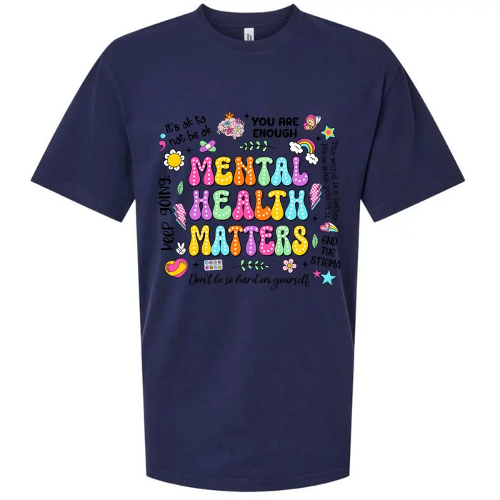 Mental Health Matters Quote Sueded Cloud Jersey T-Shirt