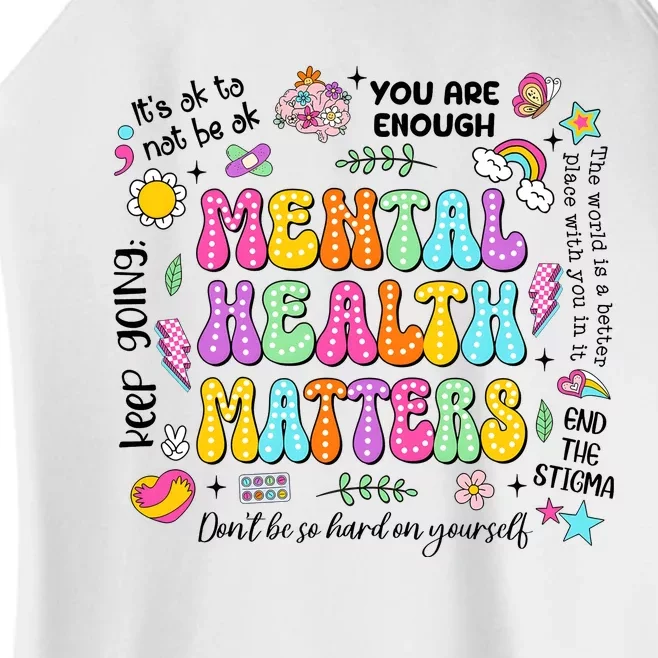 Mental Health Matters Quote Women’s Perfect Tri Rocker Tank