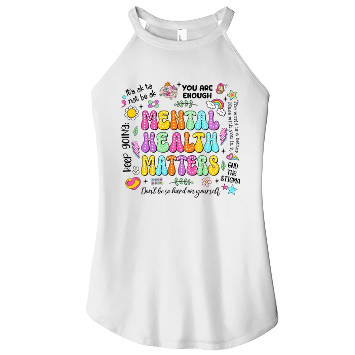 Mental Health Matters Quote Women’s Perfect Tri Rocker Tank