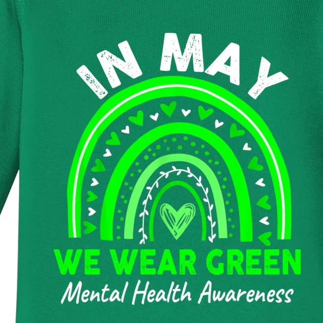 Mental Health Matters We Wear Green Mental Health Awareness Month Baby Long Sleeve Bodysuit