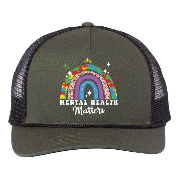 Mental Health Matters Rainbow Spread Awareness Tal Health Gift Retro Rope Trucker Hat Cap