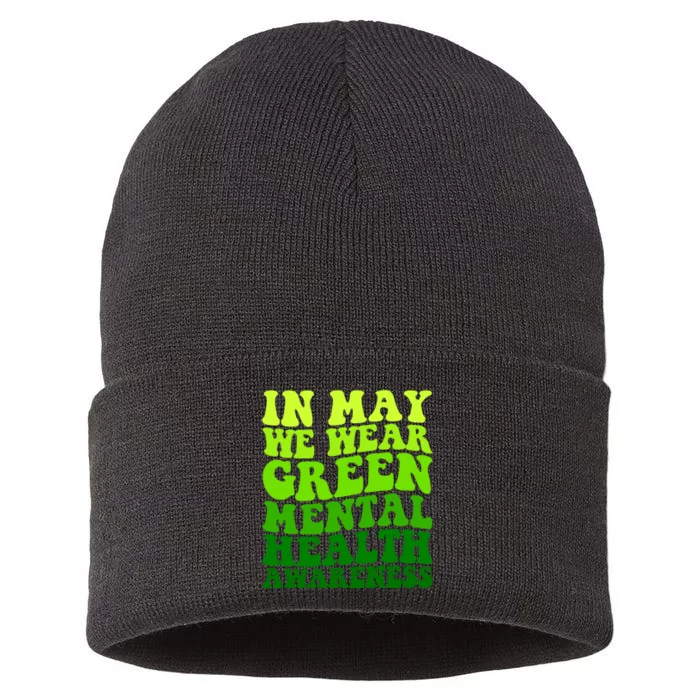 Mental Health Matters We Wear Green Mental Health Awareness Month Sustainable Knit Beanie