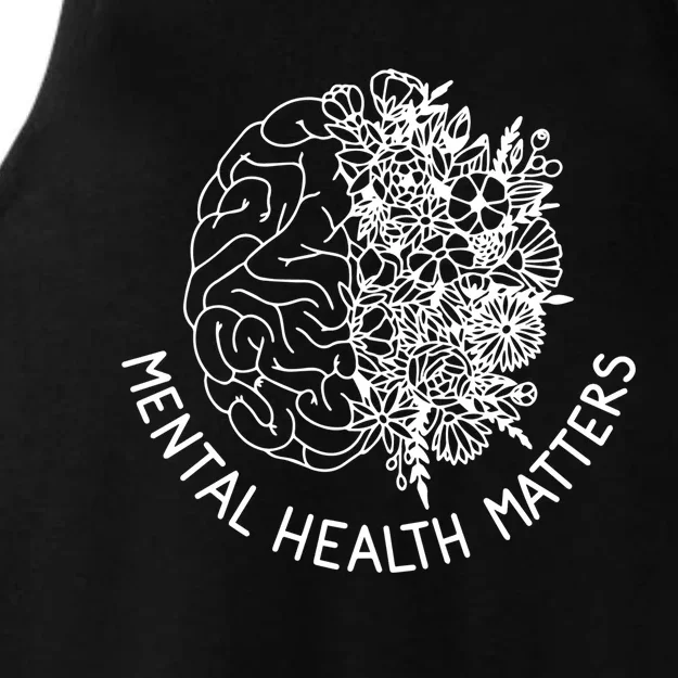 Mental Health Matters Hu Brain Flowers Health Awareness Gift Ladies Tri-Blend Wicking Tank