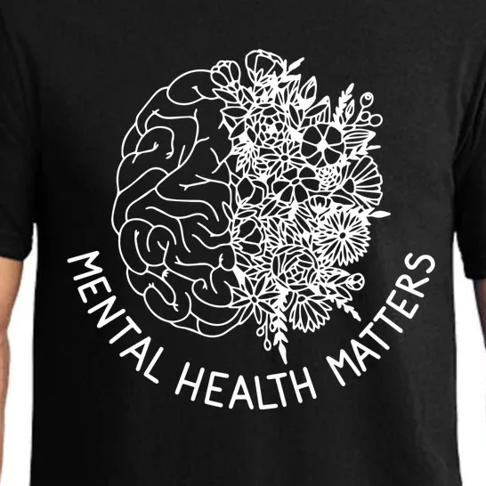 Mental Health Matters Hu Brain Flowers Health Awareness Gift Pajama Set