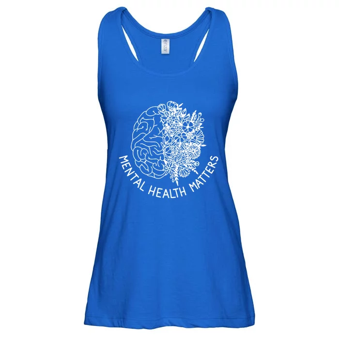 Mental Health Matters Hu Brain Flowers Health Awareness Gift Ladies Essential Flowy Tank