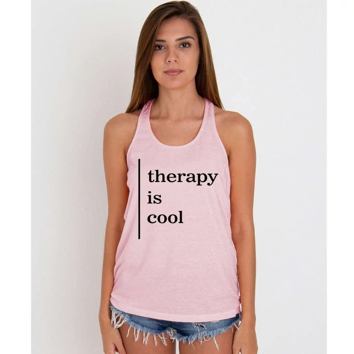 Mental Health Matters Therapy Is Cool Awareness Positive Gift Women's Knotted Racerback Tank