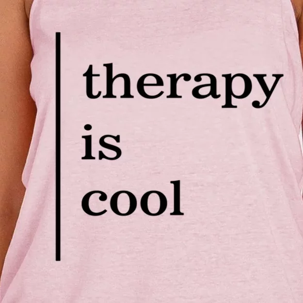 Mental Health Matters Therapy Is Cool Awareness Positive Gift Women's Knotted Racerback Tank