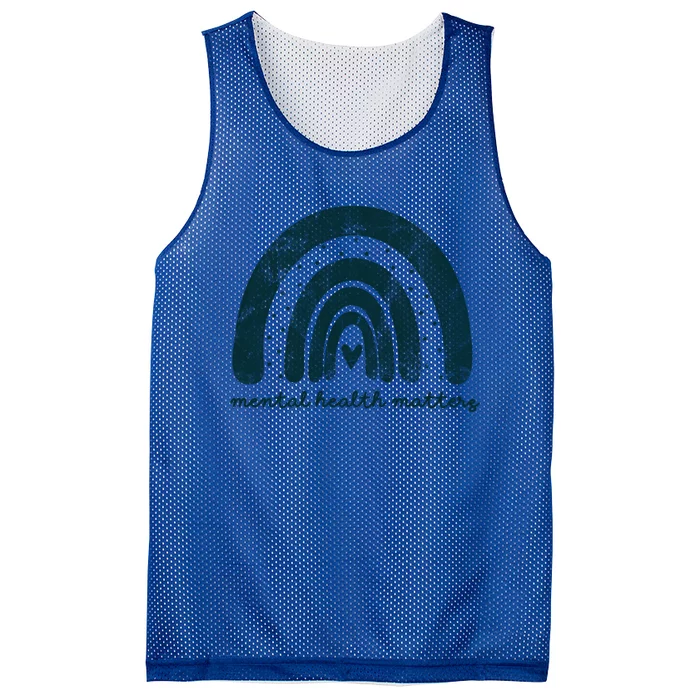 Mental Health Matters With Rainbow Cool Gift Mesh Reversible Basketball Jersey Tank