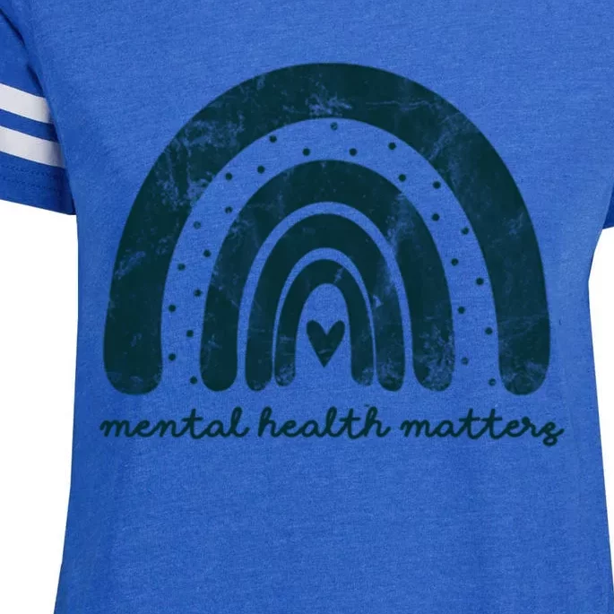 Mental Health Matters With Rainbow Cool Gift Enza Ladies Jersey Football T-Shirt