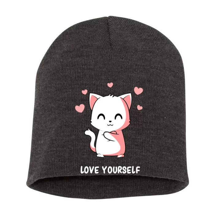 Mental Health Motivational Self Love Motivation Short Acrylic Beanie